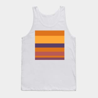 A cool commixture of Old Heliotrope, Dark Mauve, Giant'S Club, Brownish Orange and Mango stripes. Tank Top